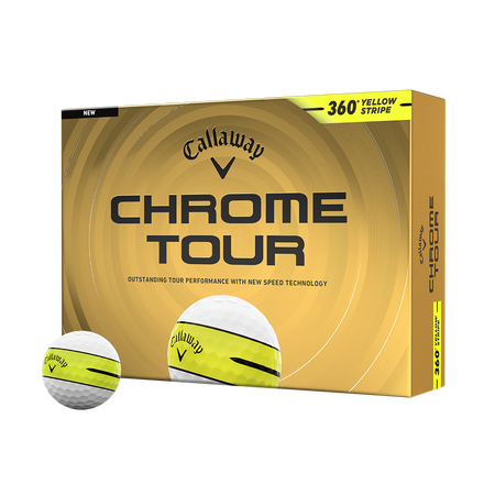 Chrome Tour 360 Yellow Stripe Golf Balls