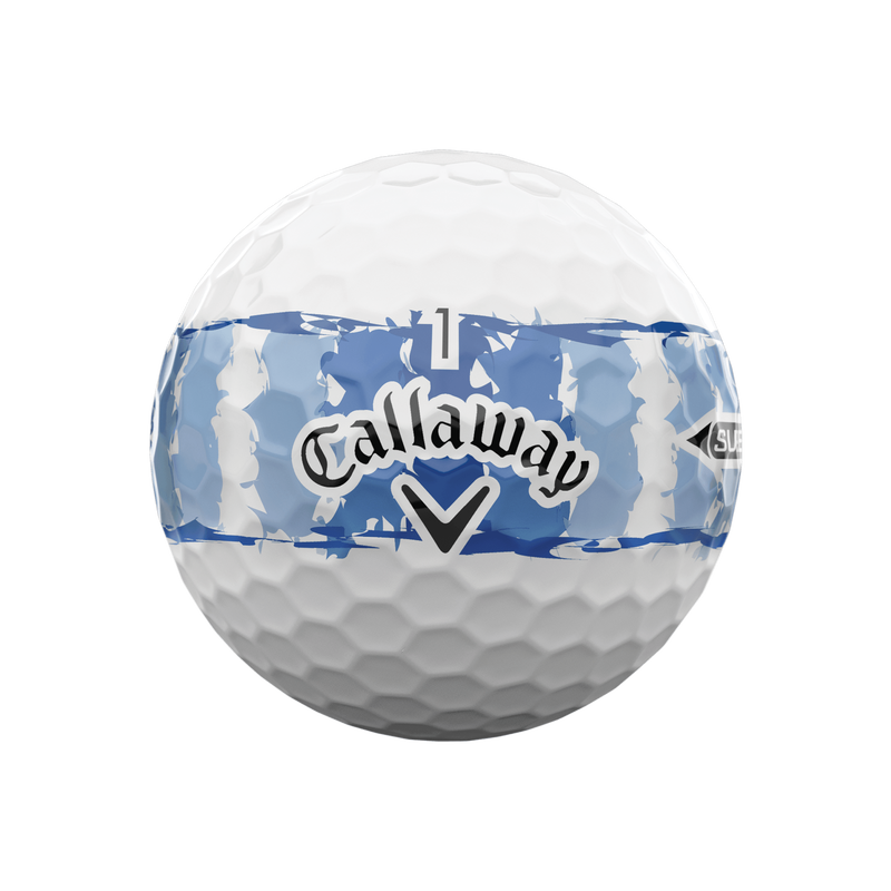 Supersoft Distressed Blue Stripe Golf Balls - View 2
