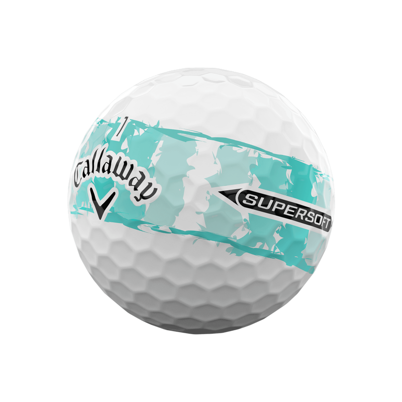 Supersoft Distressed Teal Stripe Golf Balls - View 3