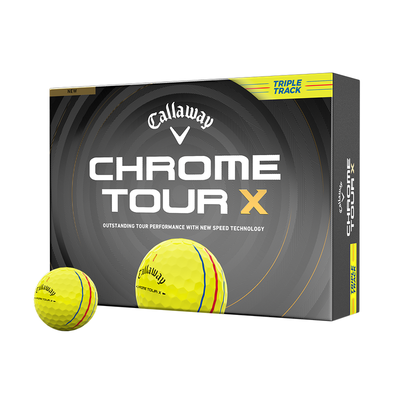 Chrome Tour X Triple Track Yellow Golf Balls - View 1