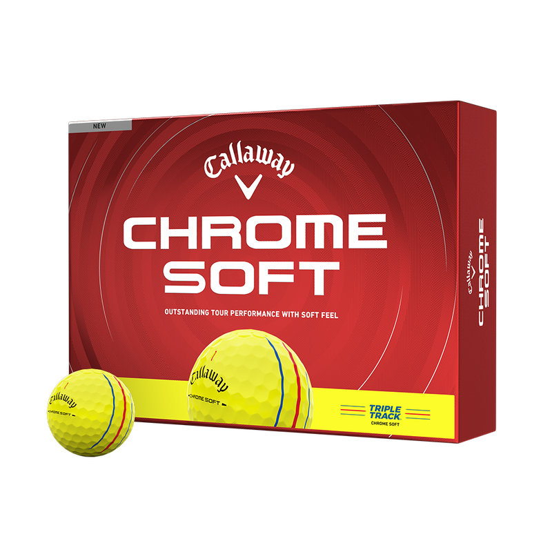 Chrome Soft Triple Track Yellow Golf Balls - View 1