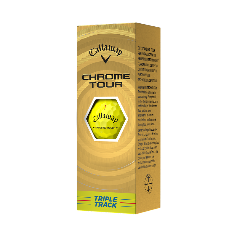 Chrome Tour Triple Track Yellow Golf Balls - View 6