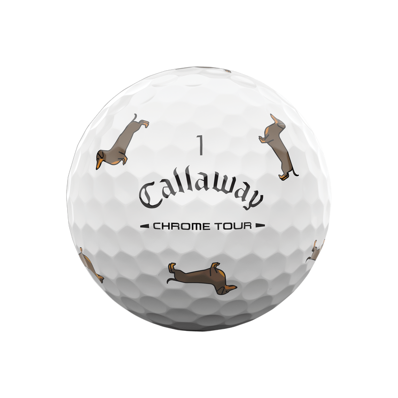 Chrome Tour Dachshund Dog Golf Balls - View 3