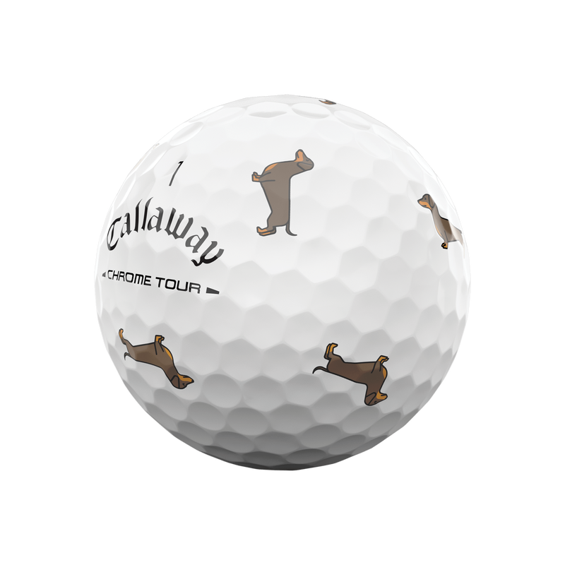 Chrome Tour Dachshund Dog Golf Balls - View 4