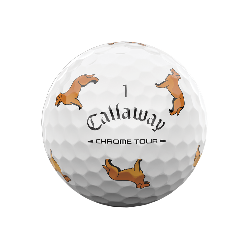 Chrome Tour Golden Retriever Dog Golf Balls - View 3