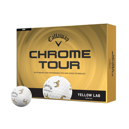 Chrome Tour Yellow Lab Dog Golf Balls