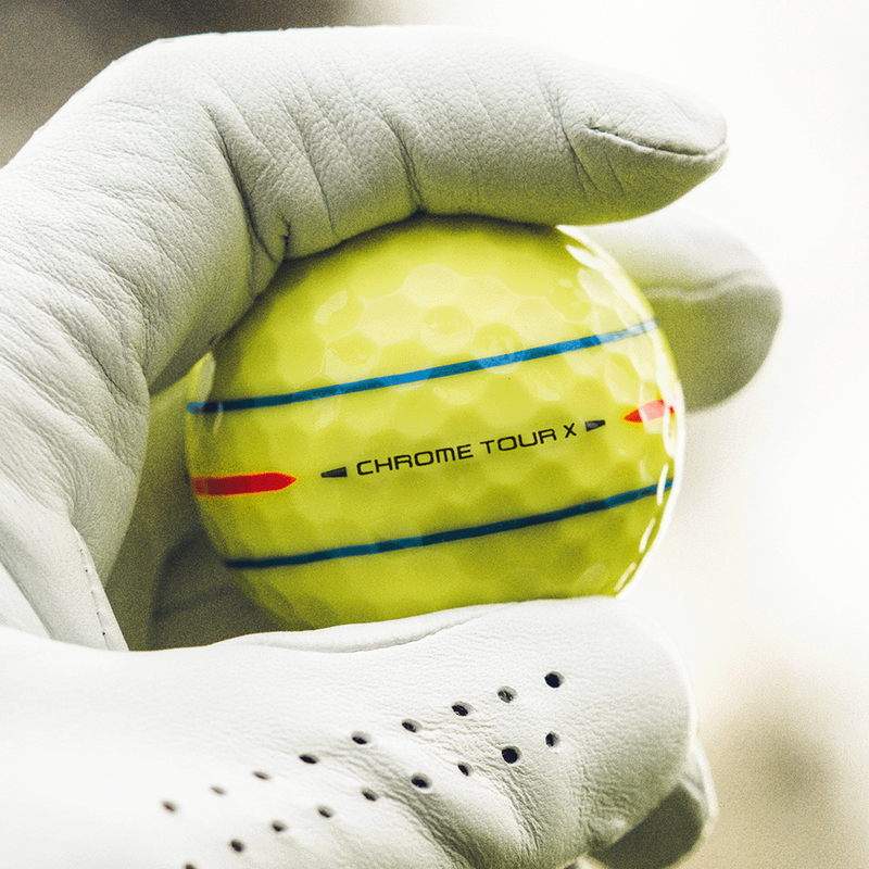 Chrome Tour X 360 Triple Track Yellow Golf Balls - View 2