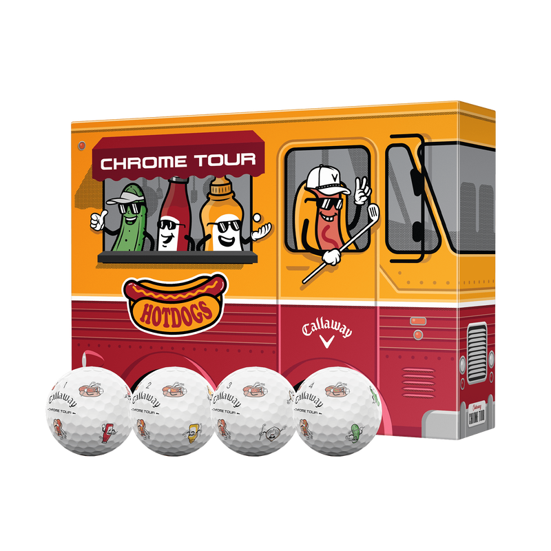 Chrome Tour Hot Dog Golf Balls - View 1