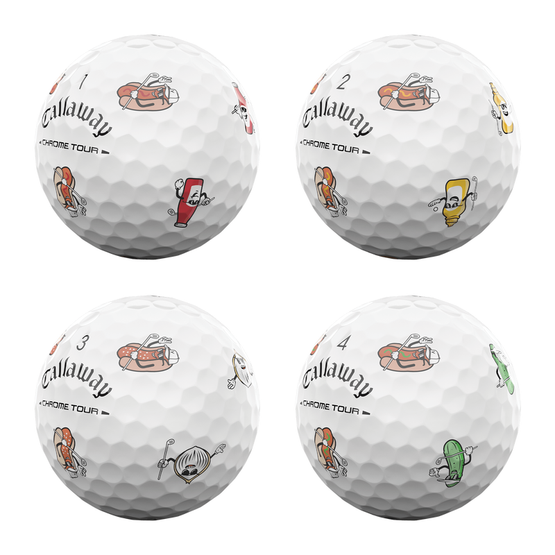 Chrome Tour Hot Dog Golf Balls - View 3