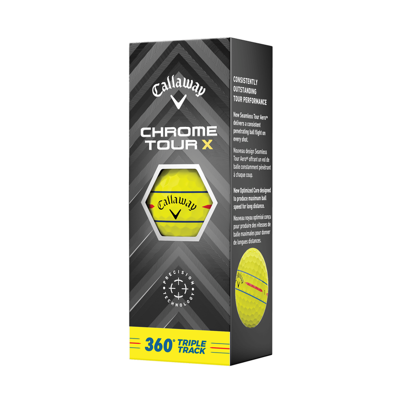Balles de Golf Chrome Tour X 360 Triple Track Jaune - View 4