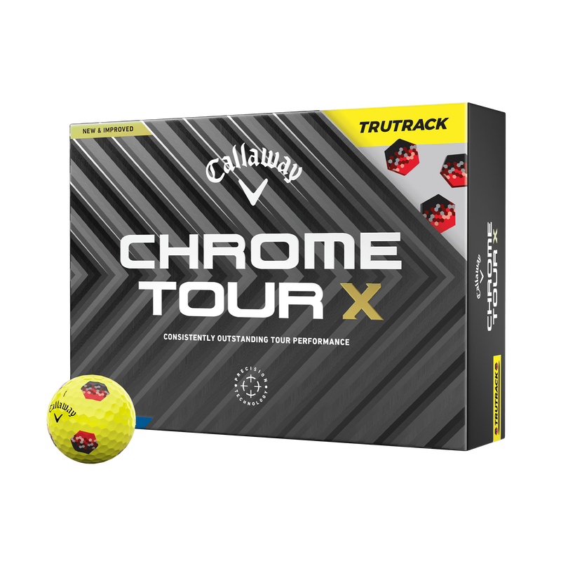 Balles de Golf Chrome Tour X TruTrack Jaunes - View 1