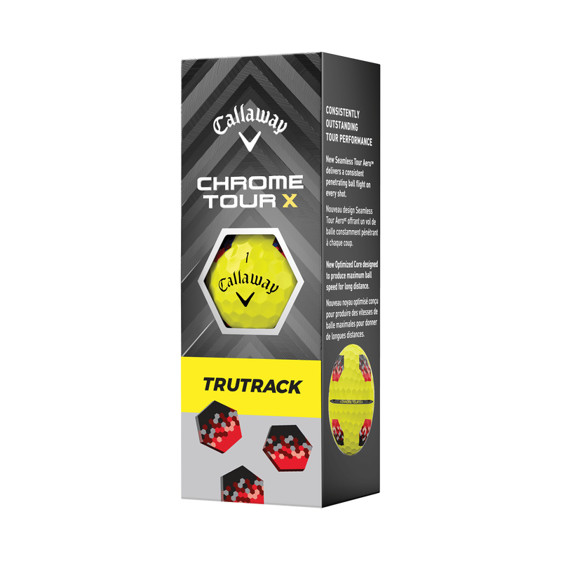 Balles de Golf Chrome Tour X TruTrack Jaunes - View 5