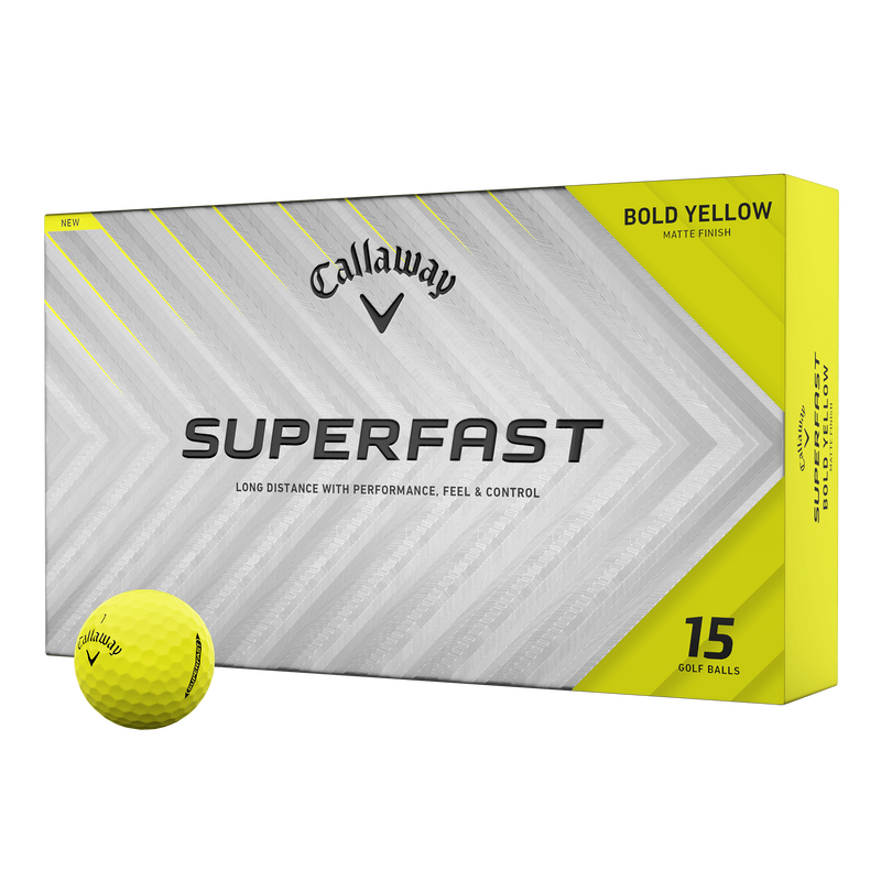 Balles de Golf Superfast Bold Yellow 15-Pack - View 1