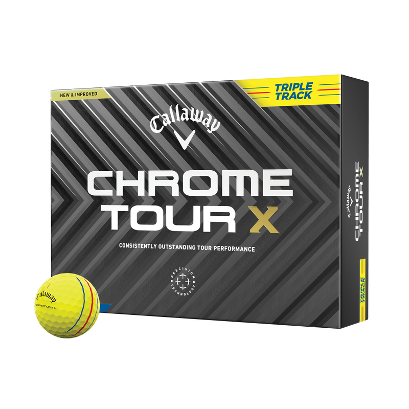Balles de golf Chrome Tour X Triple Track Jaune - View 1