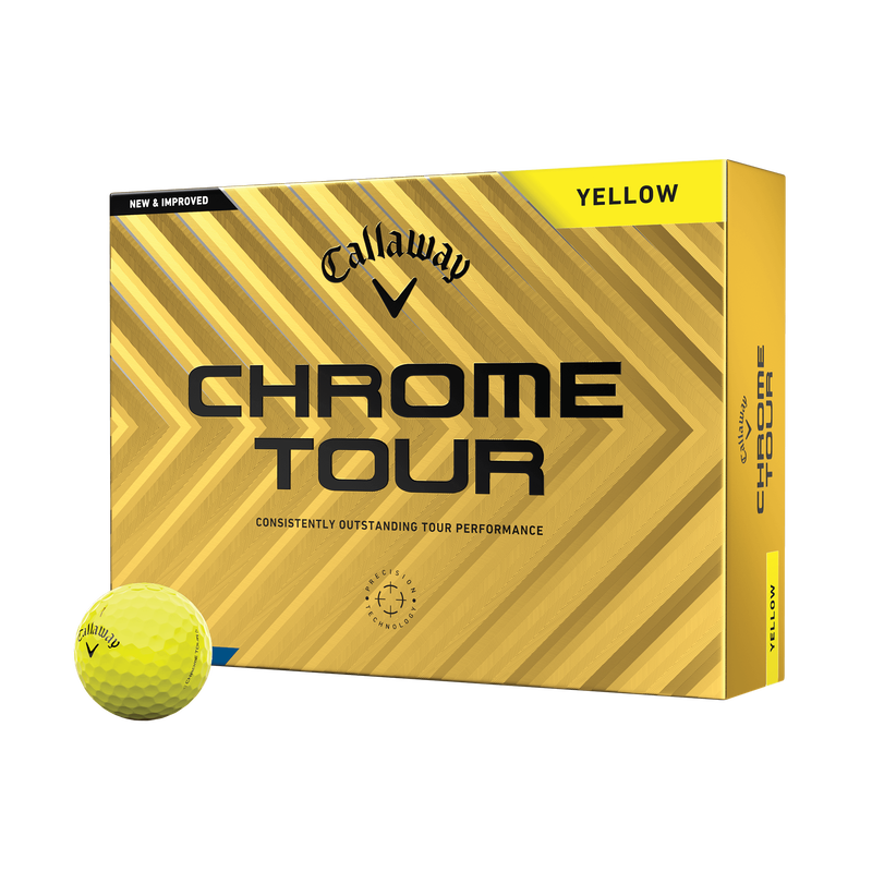 Balles de golf jaunes Chrome Tour - View 1