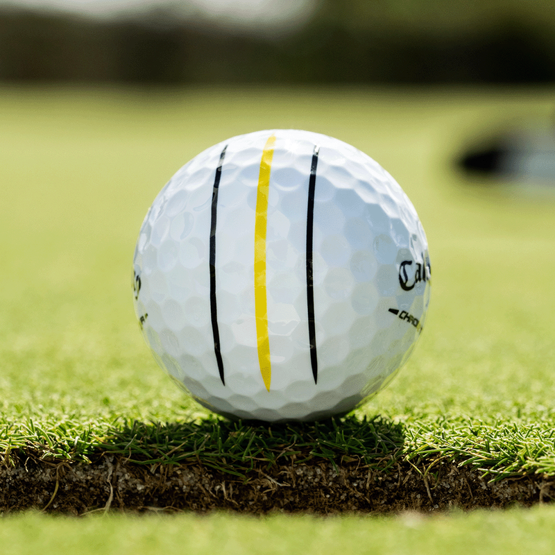 Chrome Tour Black and Yellow Triple Track Golf Balls - View 2