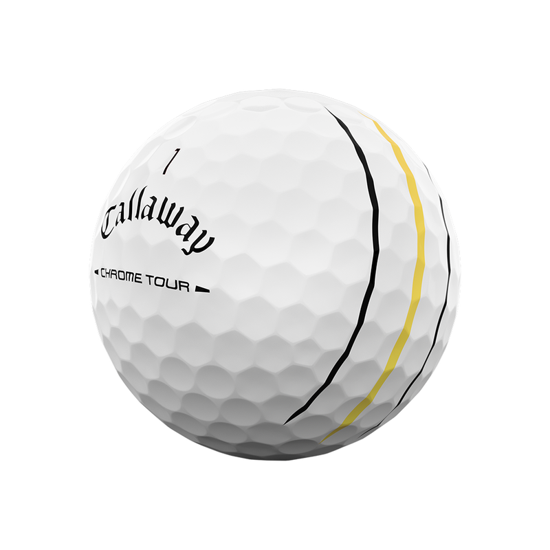 Chrome Tour Black and Yellow Triple Track Golf Balls - View 3