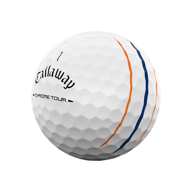 Chrome Tour Orange and Blue Triple Track Golf Balls - View 3