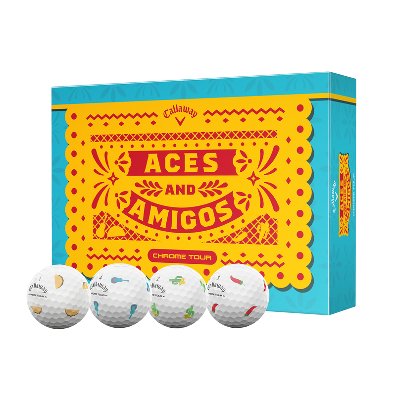Chrome Tour Aces and Amigos Golf Balls - View 1