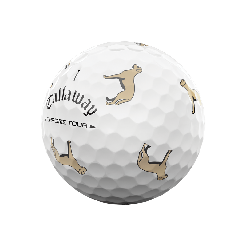 Chrome Tour Yellow Lab Dog Golf Balls - View 4