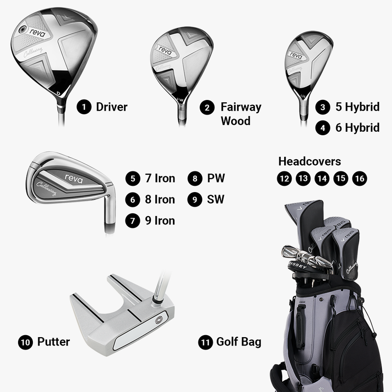 Women's REVA 11-Piece Short Stand Bag Complete Set - View 3