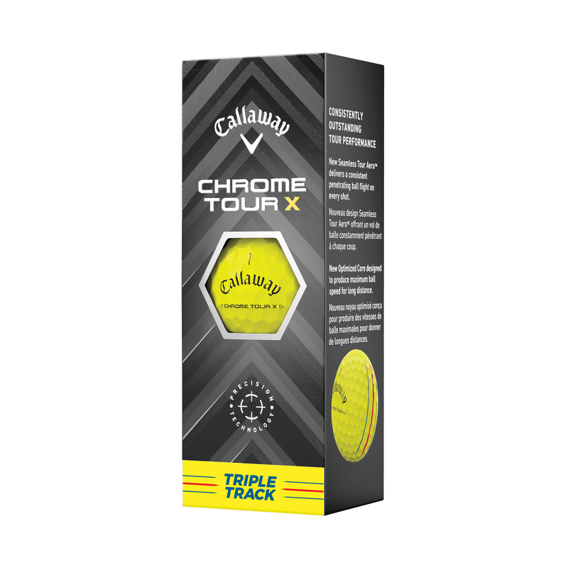 Balles de golf Chrome Tour X Triple Track Jaune - View 4