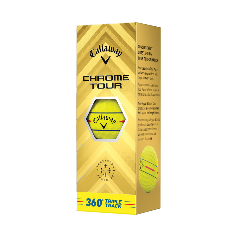 Balles de golf Chrome Tour 360 Triple Track Jaunes - View 5